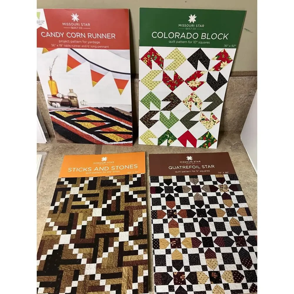 Quilting Patterns, Lot of 8, Missouri Quilt Co.,‎ Vintage, Log Cabins, Windmills